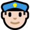 Police Officer - Light emoji on Microsoft